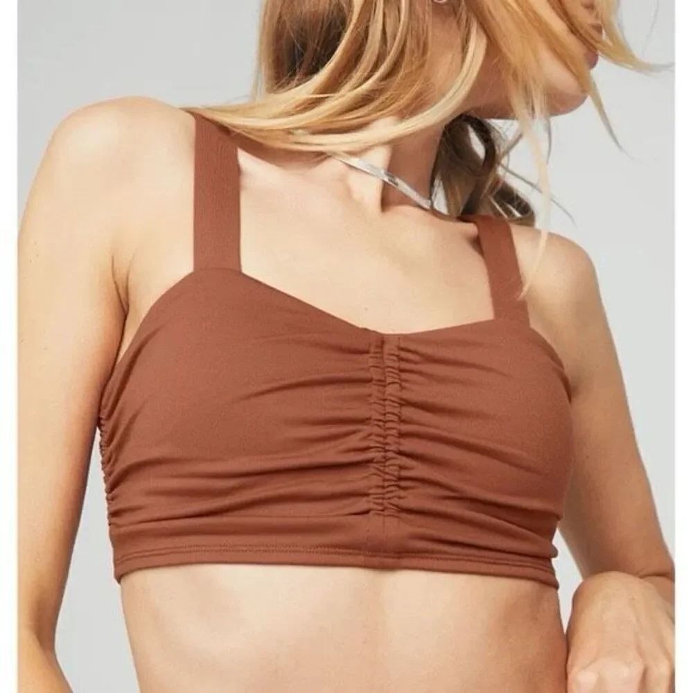 Alo Yoga Women’s Airbrush Cinch Bra in Rust Orange - Picture 9 of 9